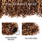 QVR Twist Curly Feather Crochet Human Hair Highlight #P4/27 Miracle Knots Crochet Weave Hair Extensions