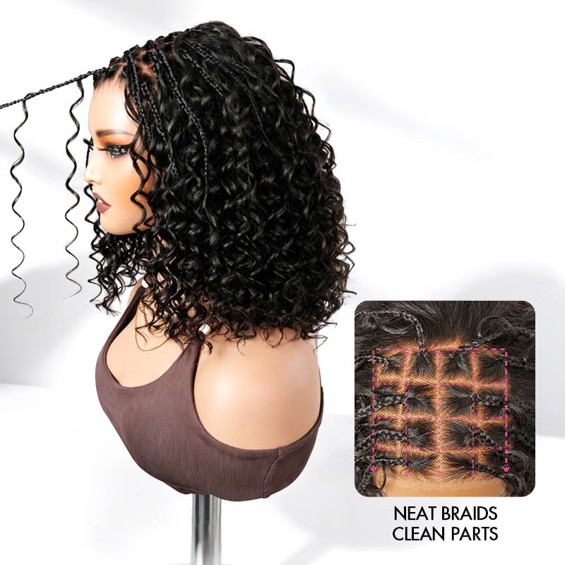 QVR Knotless Boho Braid 5X5 Lace Closure Wig with Braided Top Wear To Go Virgin Human Hair Wigs