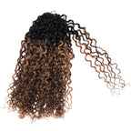 QVR Twist Curly Feather Crochet Human Hair Highlight #P4/27 Miracle Knots Crochet Weave Hair Extensions