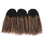 QVR Sun-Kissed Blonde Mixed Highlights Feather Crochet Human Hair Burmese Kinky Curly Miracle Knots Crochet Weave Hair Extensions