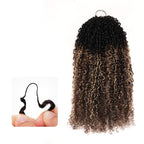 QVR Sun-Kissed Blonde Mixed Highlights Feather Crochet Human Hair Burmese Kinky Curly Miracle Knots Crochet Weave Hair Extensions
