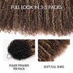 QVR Sun-Kissed Blonde Mixed Highlights Feather Crochet Human Hair Burmese Kinky Curly Miracle Knots Crochet Weave Hair Extensions