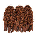QVR Auburn Brown #30 Feather Crochet Human Hair Burmese Curly Crochet Weave Hair Extensions
