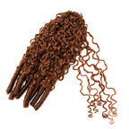 QVR Auburn Brown #30 Feather Crochet Human Hair Burmese Curly Crochet Weave Hair Extensions