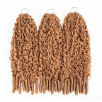 QVR Honey Blonde #27 Feather Crochet Human Hair Burmese Curly Crochet Weave Hair Extensions
