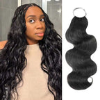 QVR Body Wave Crochet Hair Natural Black Machine Made Feather Human Hair Extension