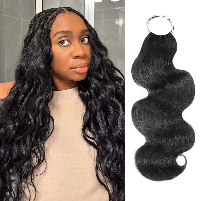 QVR Body Wave Crochet Hair Natural Black Machine Made Feather Human Hair Extension