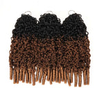 QVR Burmese Curly Feather Crochet Human Hair Ombre #T1B/30/27 Machine Made Crochet Weave Hair Extensions