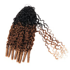 QVR Burmese Curly Feather Crochet Human Hair Ombre #T1B/30/27 Machine Made Crochet Weave Hair Extensions