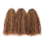 QVR Ramen Curl Feather Crochet Human Hair Highlight #P4/27 Miracle Knots Crochet Weave Hair Extensions