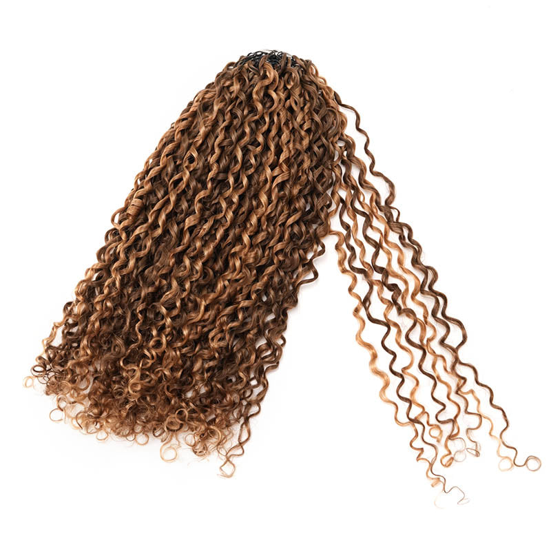 QVR Ramen Curl Feather Crochet Human Hair Highlight #P4/27 Miracle Knots Crochet Weave Hair Extensions