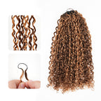 QVR Ramen Curl Feather Crochet Human Hair Highlight #P4/27 Miracle Knots Crochet Weave Hair Extensions