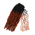QVR Burmese Curly Feather Crochet Human Hair #T1B/350 Miracle Knots Machine Made Crochet Weave Hair Extensions