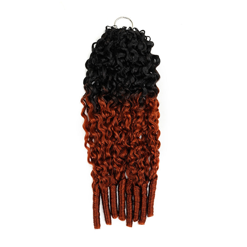 QVR Burmese Curly Feather Crochet Human Hair #T1B/350 Miracle Knots Machine Made Crochet Weave Hair Extensions