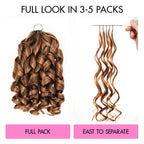 QVR French Curl Feather Crochet Human Hair Highlight #P4/27 Miracle Knots Crochet Weave Hair Extensions