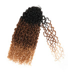 QVR Twist Curly Feather Crochet Human Hair Highlight #P4/27 Miracle Knots Crochet Weave Hair Extensions