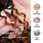 QVR Twist Curly Feather Crochet Human Hair Ombre #T1B/30/27 Miracle Knots Crochet Weave Hair Extensions