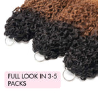 QVR Twist Curly Feather Crochet Human Hair Ombre #T1B/30/27 Miracle Knots Crochet Weave Hair Extensions