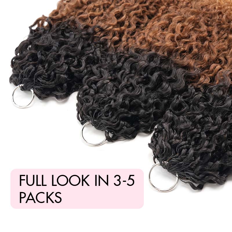 QVR Twist Curly Feather Crochet Human Hair Ombre #T1B/30/27 Miracle Knots Crochet Weave Hair Extensions