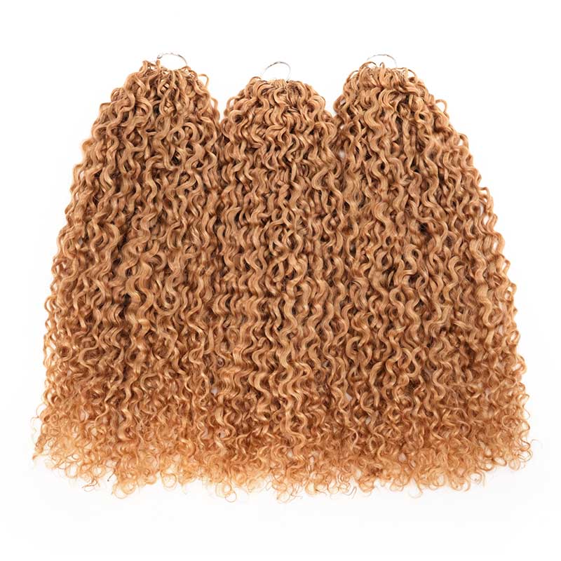 QVR Twist Curly Feather Crochet Human Hair Honey Blonde Miracle Knots Crochet Weave Hair Extensions