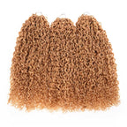 QVR Twist Curly Feather Crochet Human Hair Honey Blonde Miracle Knots Crochet Weave Hair Extensions