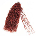 QVR Twist Curly Feather Crochet Human Hair Bright Brown #35D Machine Made Crochet Weave Hair Extensions