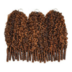 QVR Burmese Curly Feather Crochet Human Hair Highlight #P4/30 Miracle Knots Crochet Weave Hair Extensions