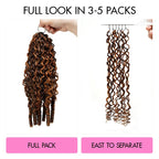 QVR Burmese Curly Feather Crochet Human Hair Highlight #P4/30 Miracle Knots Crochet Weave Hair Extensions