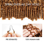 QVR Burmese Curly Feather Crochet Human Hair Highlight #P27/30 Miracle Knots Crochet Weave Hair Extensions