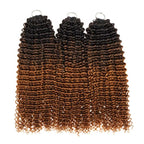 QVR #2/30 Mixed Subtle Ombre Feather Crochet Human Hair Small Kinky Curly Miracle Knots Crochet Weave Hair Extensions