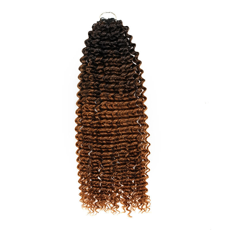 QVR #2/30 Mixed Subtle Ombre Feather Crochet Human Hair Small Kinky Curly Miracle Knots Crochet Weave Hair Extensions
