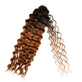QVR #2/30 Mixed Subtle Ombre Feather Crochet Human Hair Water Wave Miracle Knots Crochet Weave Hair Extensions