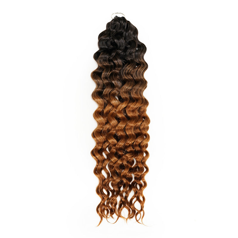 QVR #2/30 Mixed Subtle Ombre Feather Crochet Human Hair Small Kinky Curly Miracle Knots Crochet Weave Hair Extensions