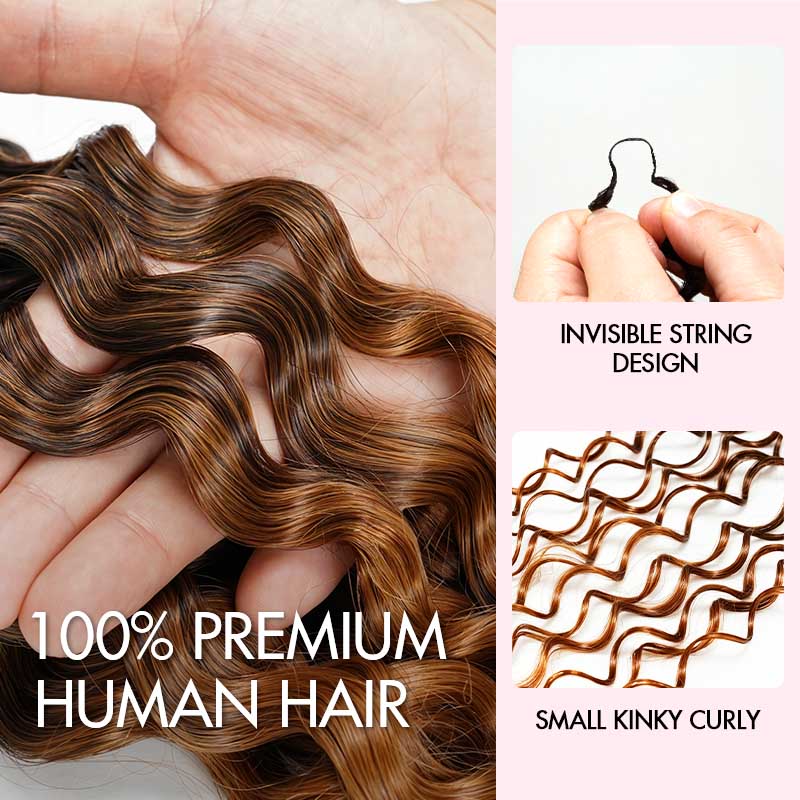 QVR #2/30 Mixed Subtle Ombre Feather Crochet Human Hair Water Wave Miracle Knots Crochet Weave Hair Extensions