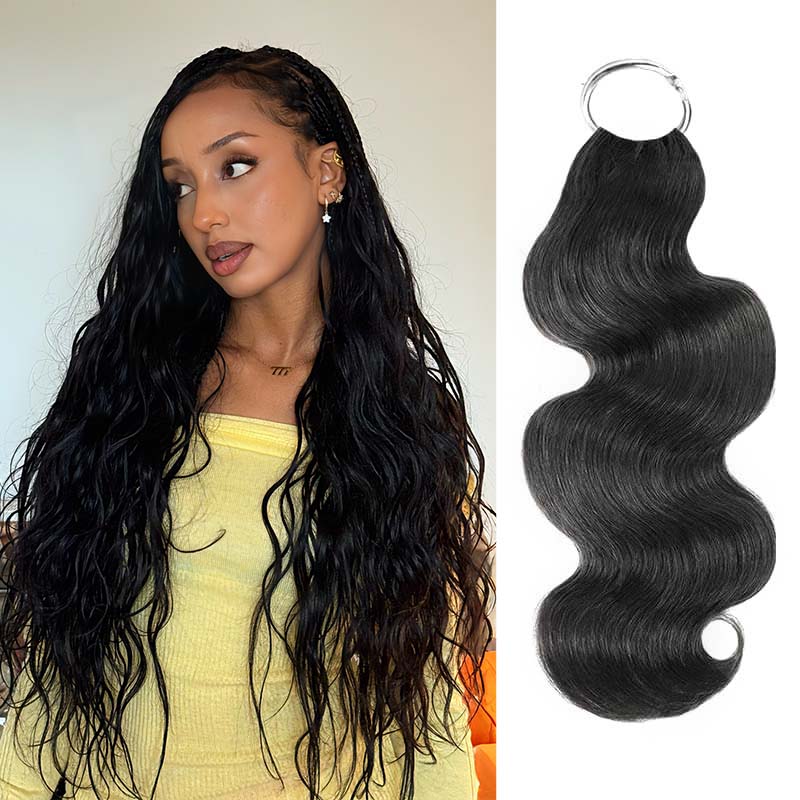 QVR Body Wave Crochet Hair Natural Black Machine Made Feather Human Hair Extension