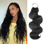 QVR Body Wave Crochet Hair Natural Black Machine Made Feather Human Hair Extension