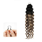 QVR Sun-Kissed Blonde Mixed Highlights Feather Crochet Human Hair Water Wave Miracle Knots Crochet Weave Hair Extensions