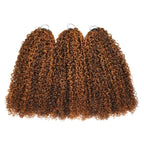 QVR Burmese Kinky Curly Feather Crochet Human Hair Highlight #P4/30 Miracle Knots Crochet Weave Hair Extensions