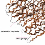 QVR Burmese Kinky Curly Feather Crochet Human Hair Highlight #P4/30 Miracle Knots Crochet Weave Hair Extensions