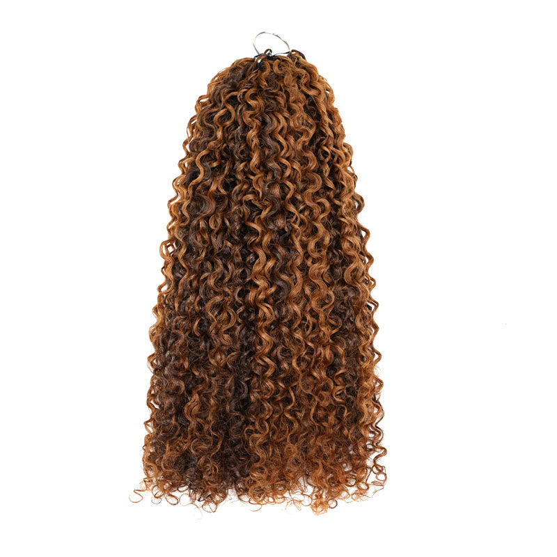QVR Burmese Kinky Curly Feather Crochet Human Hair Highlight #P4/30 Miracle Knots Crochet Weave Hair Extensions