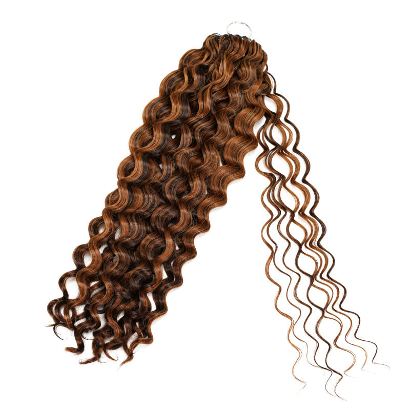 QVR Burmese Kinky Curly Feather Crochet Human Hair Highlight #P4/30 Miracle Knots Crochet Weave Hair Extensions