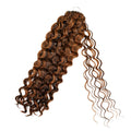 QVR Water Wave Feather Crochet Human Hair Highlight #P4/30 Miracle Knots Crochet Weave Hair Extensions
