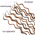 QVR Water Wave Feather Crochet Human Hair Highlight #P4/30 Miracle Knots Crochet Weave Hair Extensions