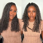 QVR Burmese Curly Feather Crochet Human Hair Salt&Pepper Machine Made Crochet Weave Hair Extensions