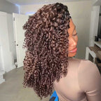 P3G5|Ombre #T1B/4 Burmese Curly Feather Crochet Human Hair