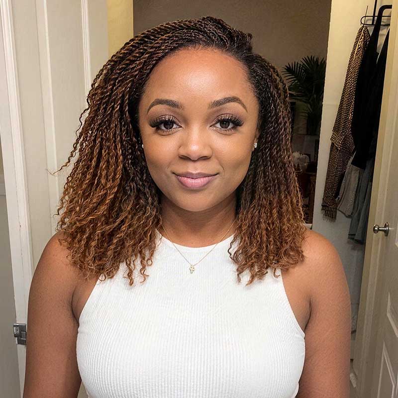 QVR Mixed Color #4/30 Afro Kinky Bulk Highlights #27/30 Human Hair