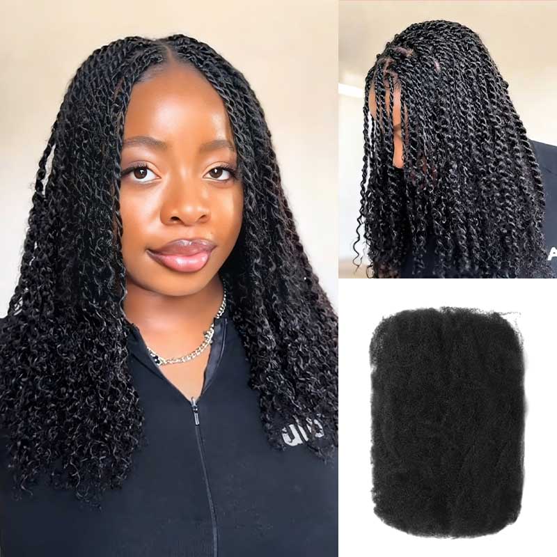 QVR Brazilian Remy Hair Afro kinky Bulk Human Hair For Braiding Dreadlock Hair
