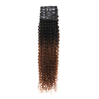 QVR #2/30 Mixed Subtle Ombre Small Kinky Curly PU Clip In Hair Extensions 9PCS 5PCS Volumizer Human Hair
