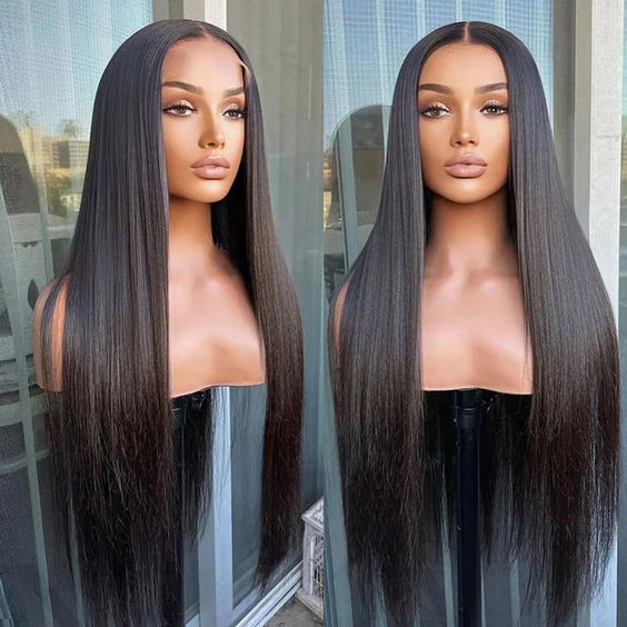 QVR Glueless 13x4 Lace Front Human Hair Wigs With Baby Hair Straight Beginner Friendly Human hair Wigs