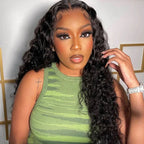 QVR Glueless Pre-cut 4x4 HD Lace Closure Human Hair Wigs Water Wave Wear & Go Wigs